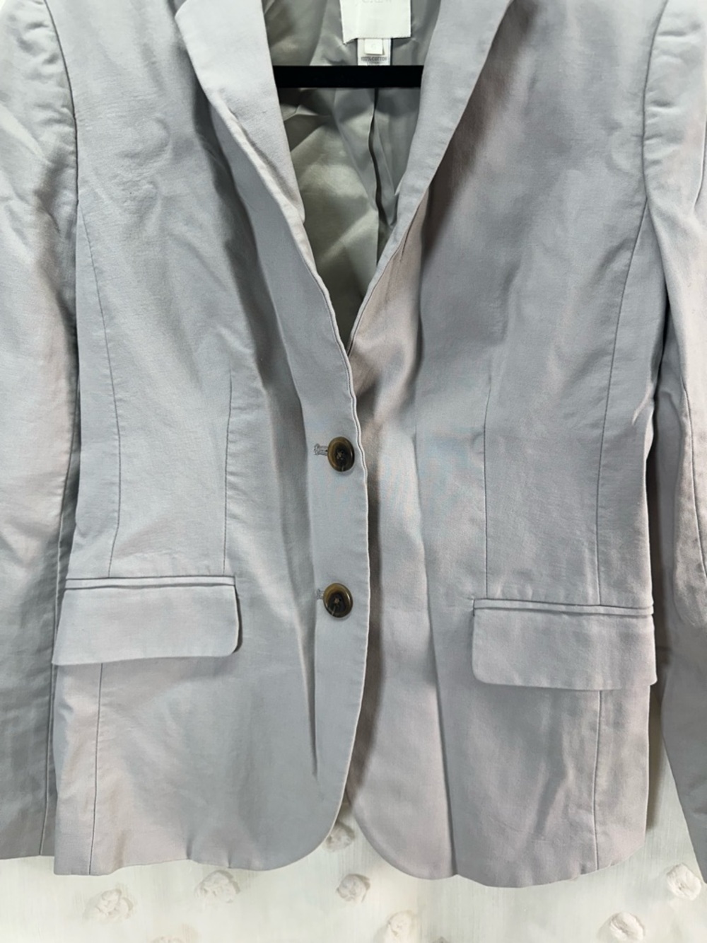 J. Crew Light Gray Women’s Gray Cotton Blazer Size 6 - Picture 3 of 7